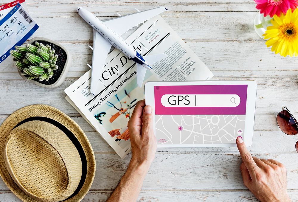 GPS Navigation Map Destination Concept
