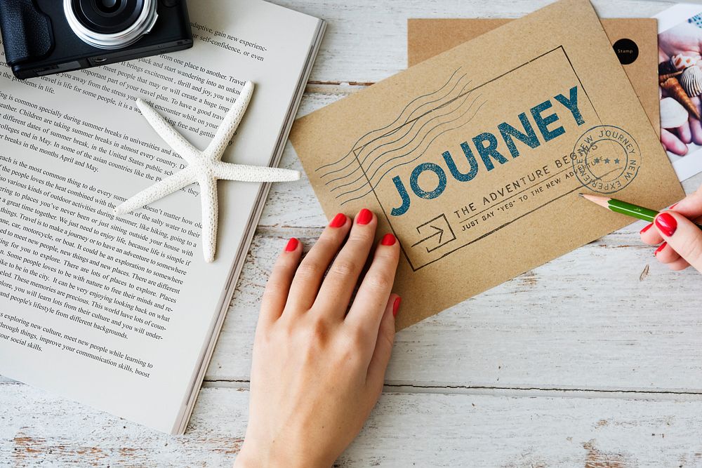 Journey Brand Tag Word Graphic Concept