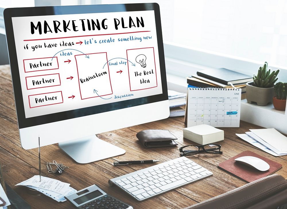 Marketing Plan Business Strategy Diagram Concept
