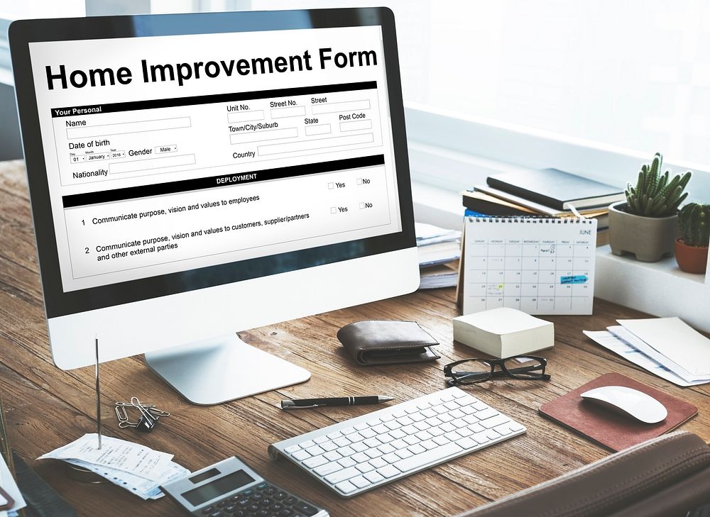 Home Improvement Form Document Concept