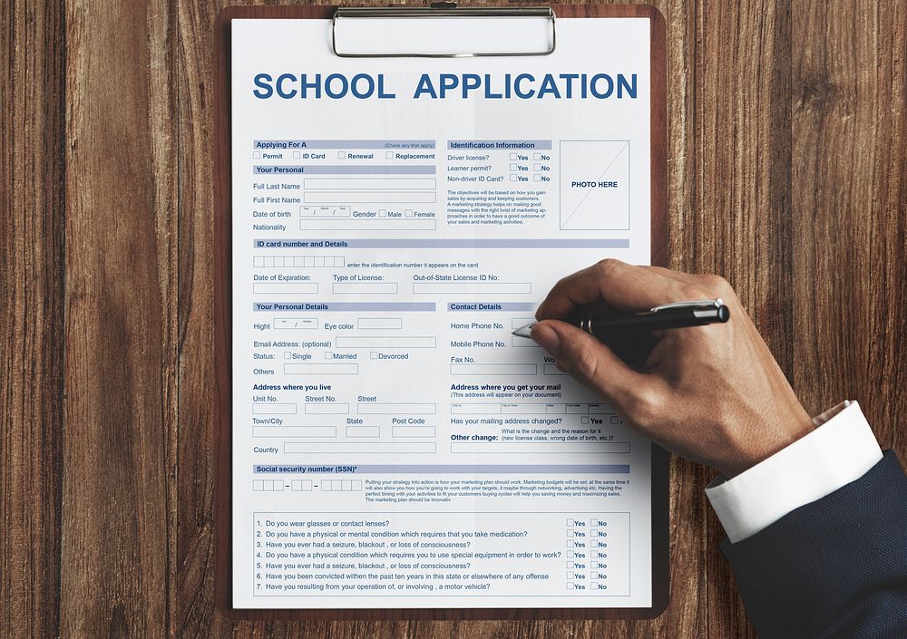 School Application Form Academic Concept