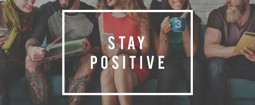 Stay Positive Mindset Optimistic Word Graphic