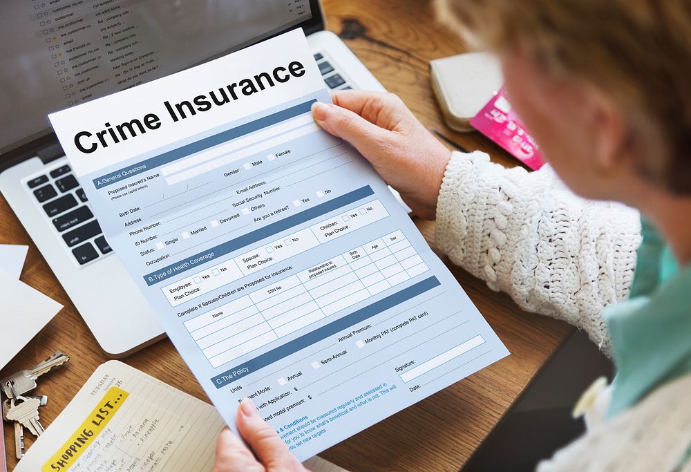 Crime Insurance Application Form Concept