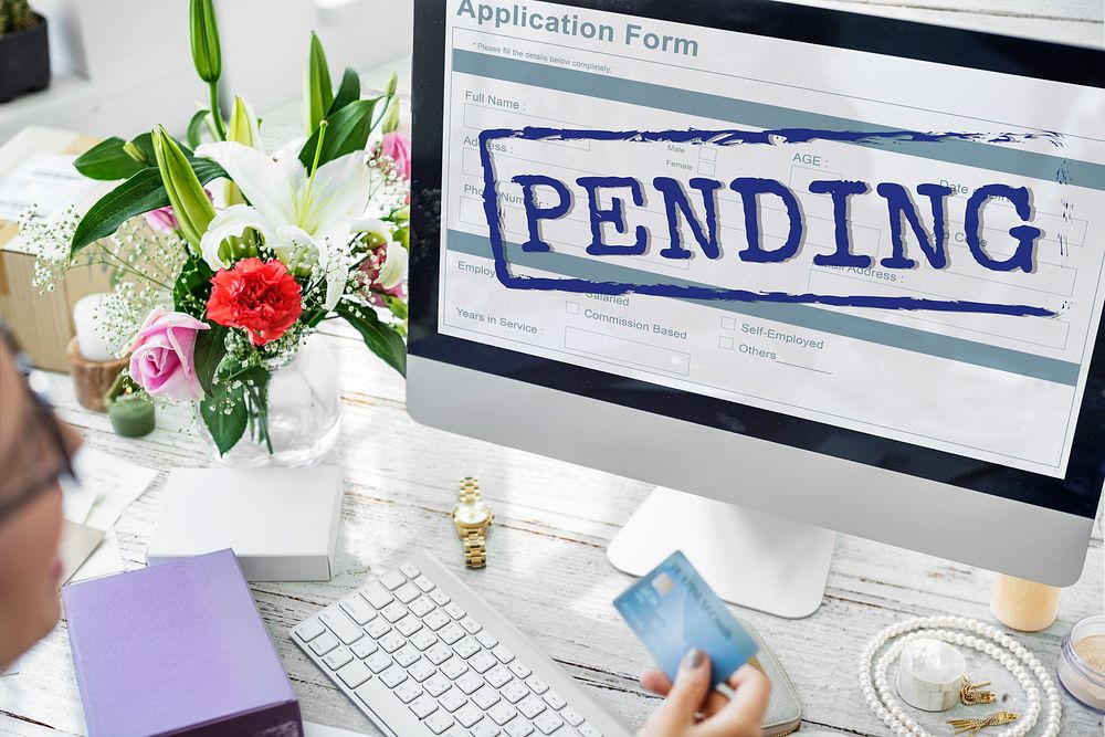 Pending Stamp Application Form Concept