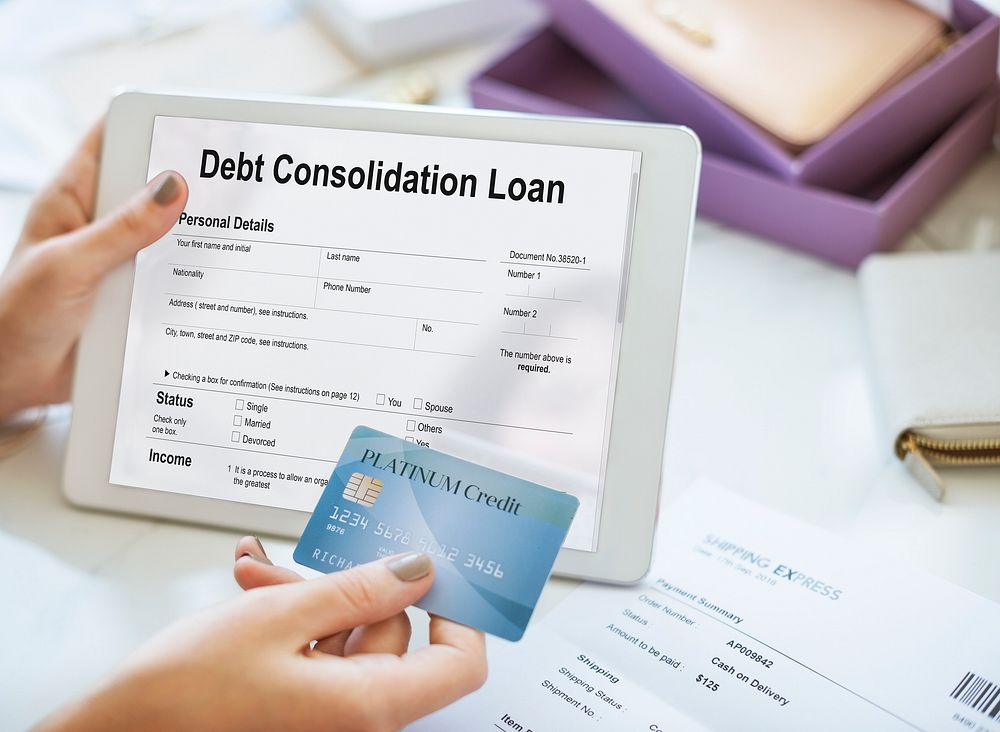 Debt Consolidation Loan Financial Concept