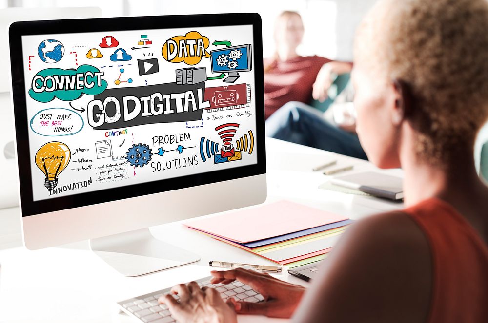 Go Digital Technology Information Network E-business Concept