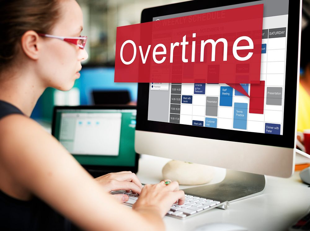 Overtime Hard Working Overload Concept