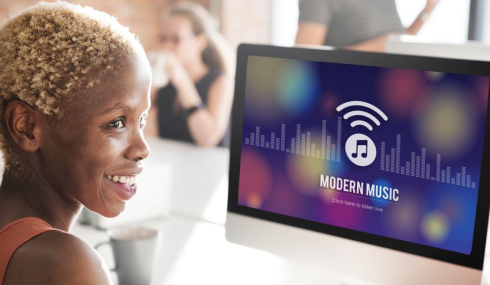 Modern Music Digital Listening Motion Stylish Concept