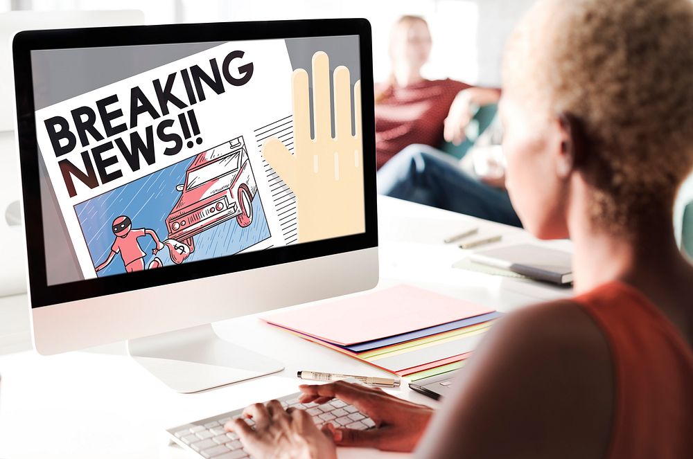 Breaking News Annouce Article Infromation Concept