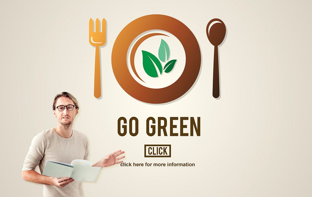 Go Green Health Food Diet Vegan Concept
