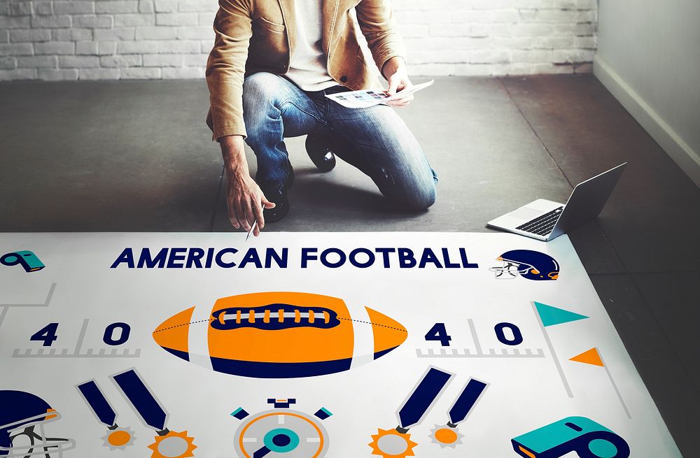 American Football Competition Game Goal Play Concept