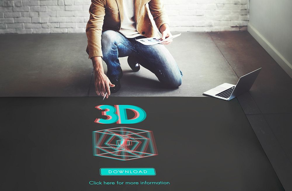 3D Three Dimensional Futuristic Display Modern Concept
