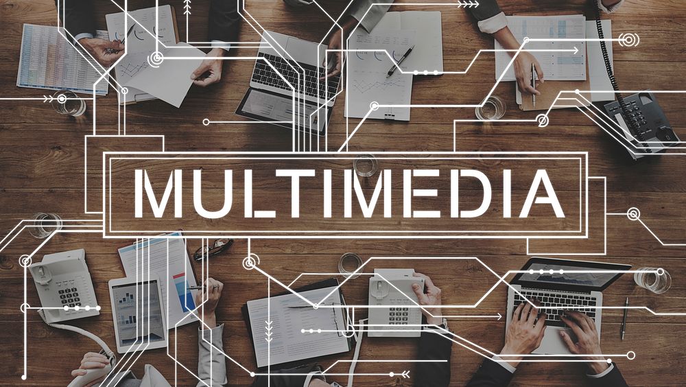 Multimedia Content Digital Communication Concept