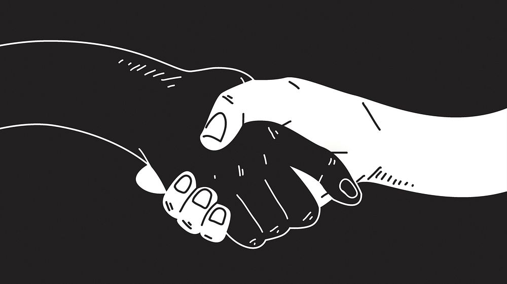 Diverse hand shake illustration psd