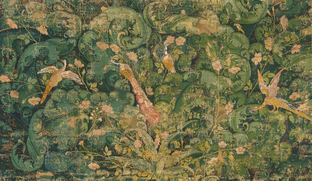 tapestry weave on plain weave structure; probably a fragment from a larger tapestry. Original from the Minneapolis Institute…