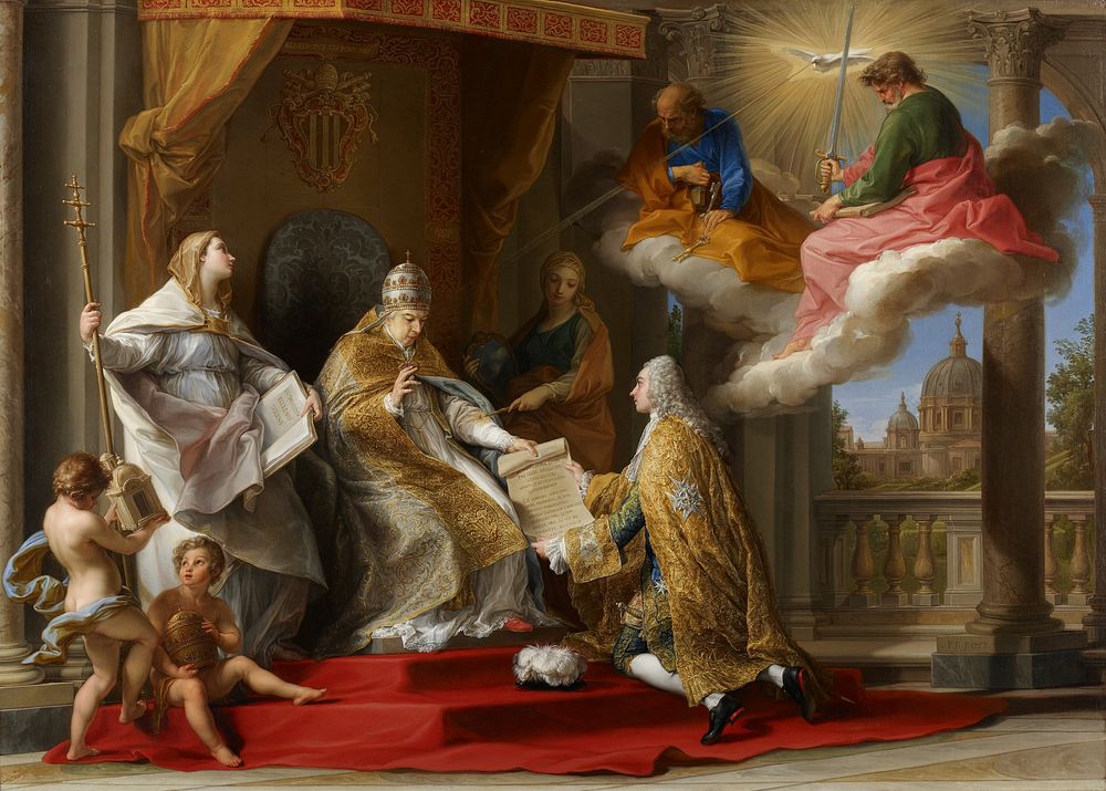 1756 - Benedict XIV Presenting Ex Omnibus to Choiseul.. Original from the Minneapolis Institute of Art.