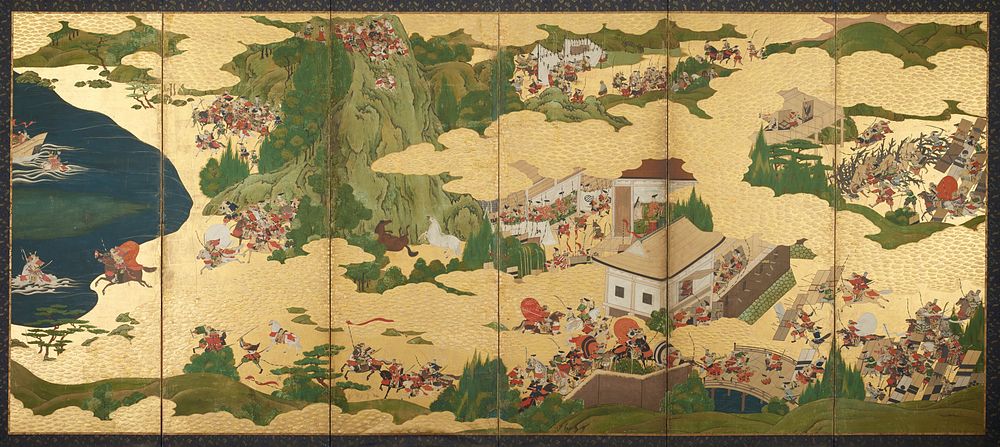 The Battle of Yashima [left of a pair of Scenes from The Tale of the Heike]. Original from the Minneapolis Institute of Art.