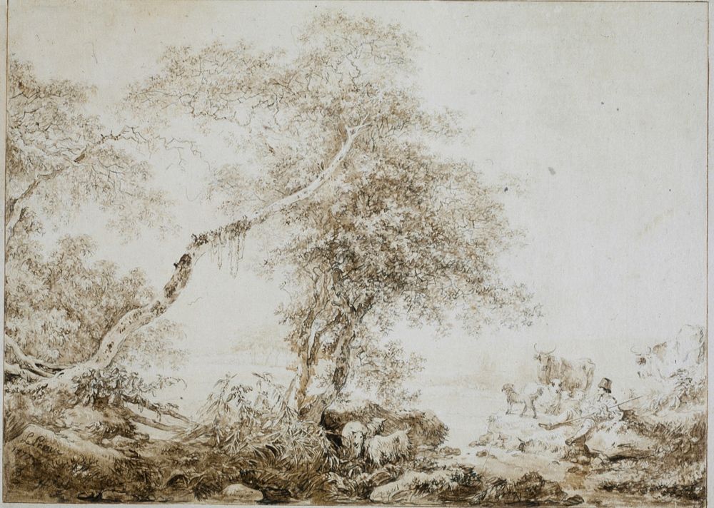 Landscape with a Shepherd Resting Beside a Brook. Original from the Minneapolis Institute of Art.
