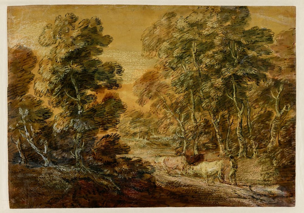 landscape with figure and three cows in LR. Original from the Minneapolis Institute of Art.