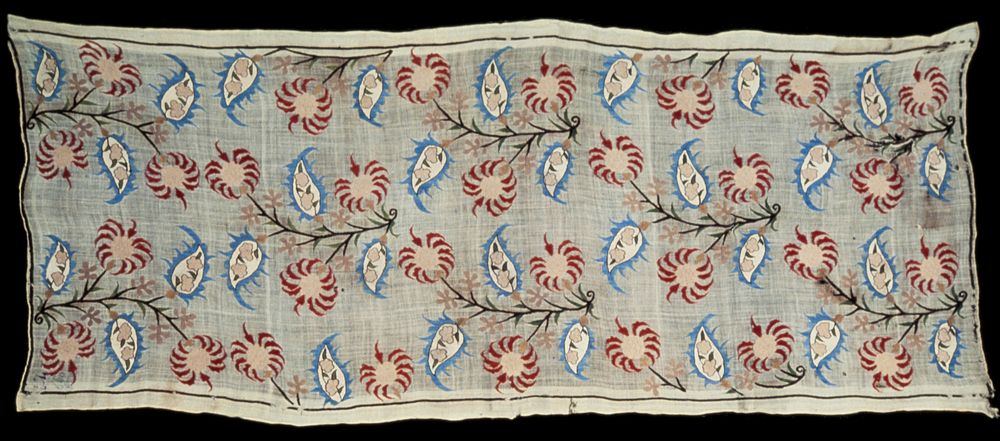 embroidered in colors of traditional palmette and flower design. Original from the Minneapolis Institute of Art.