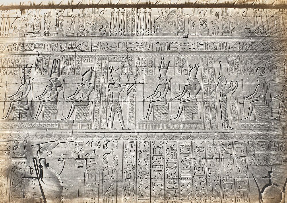 hieroglyphs and sculptures described on attached leaf from manuscript. Original from the Minneapolis Institute of Art.