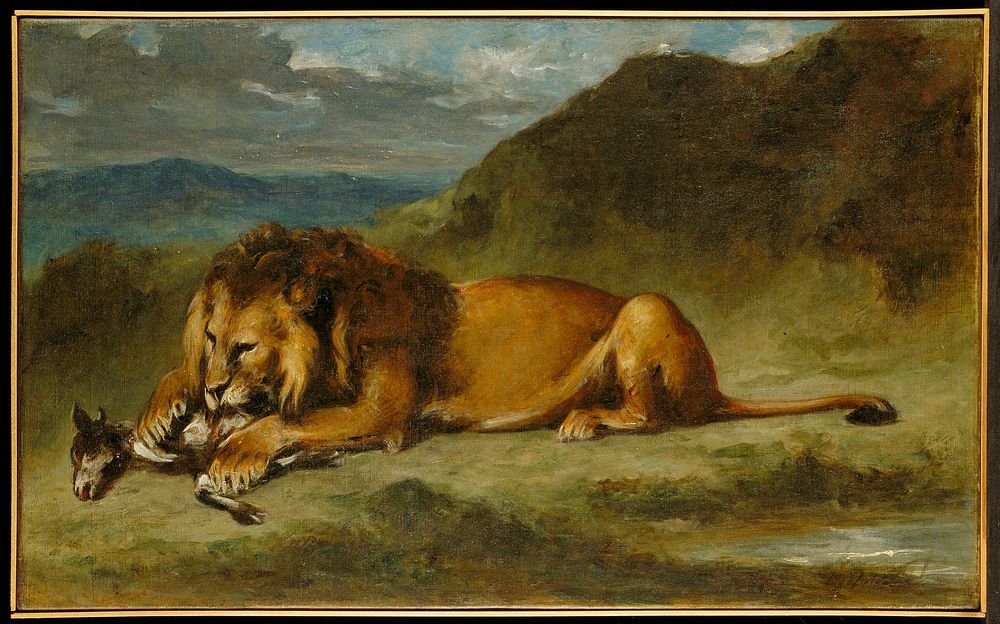 Lion Devouring a Goat. Original from the Minneapolis Institute of Art.