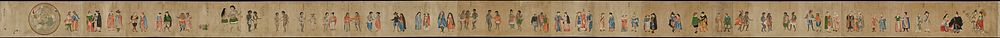 images of men and women--primarily couples, several small groups of figures--of various ethnicities, wearing various…
