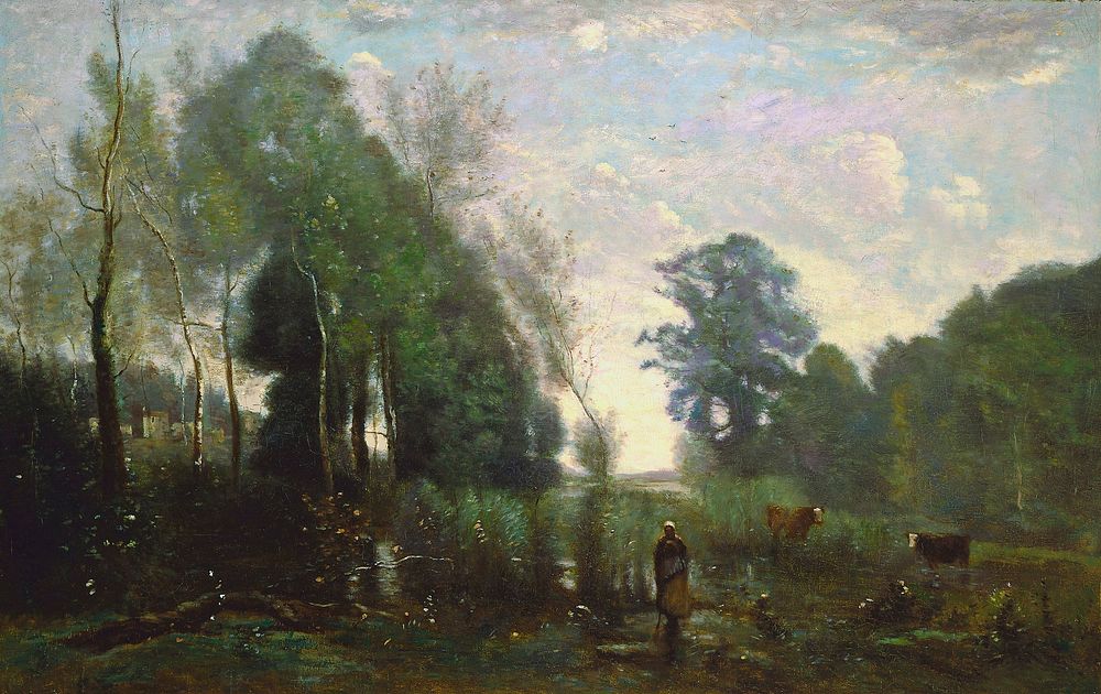 Landscape with figures and animals. Original from the Minneapolis Institute of Art.