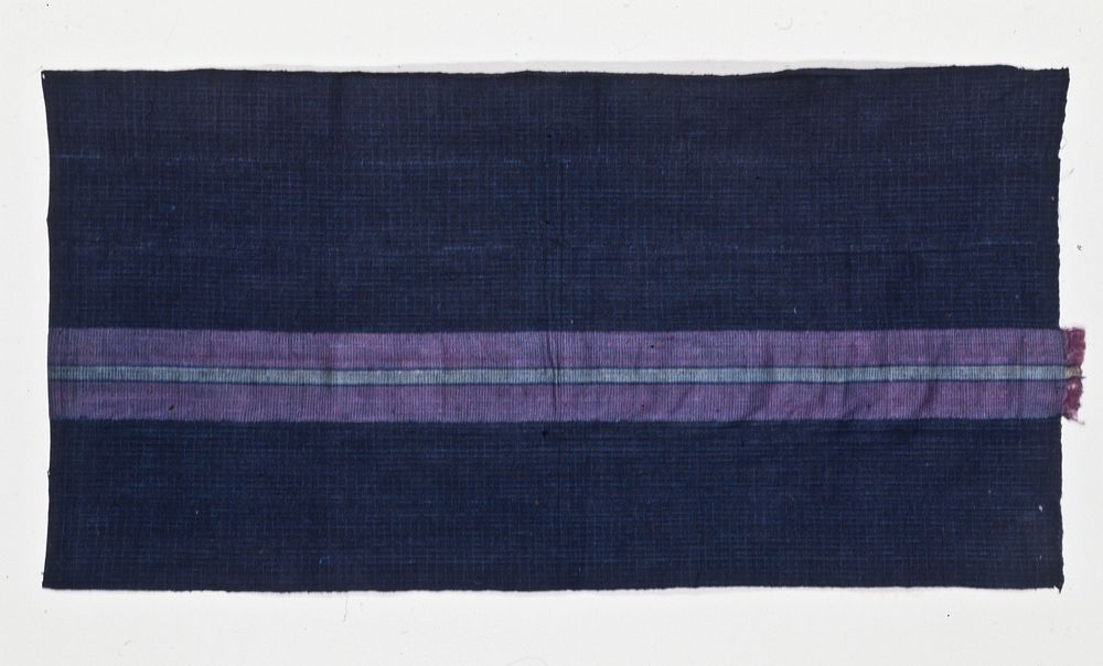 panel, blue and white strip cloth with one section of purple; cotton, raw silk. Original from the Minneapolis Institute of…