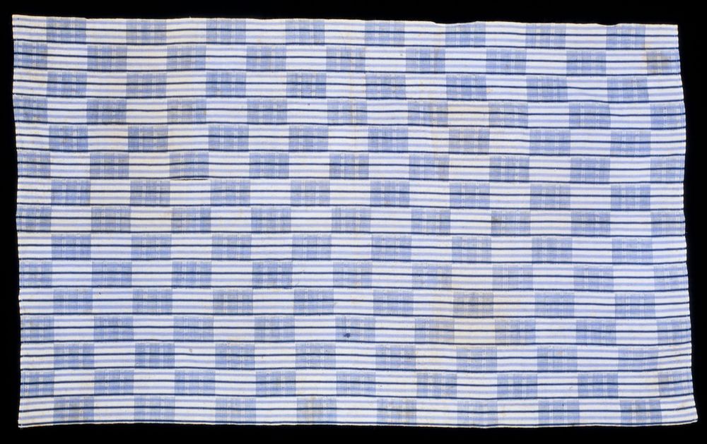 panel, simple strip cloth Kenta Cloth, light blue and white, cotton. Original from the Minneapolis Institute of Art.
