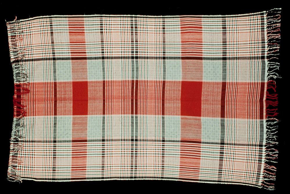 White, red, and black plaid pattern. Original from the Minneapolis Institute of Art.