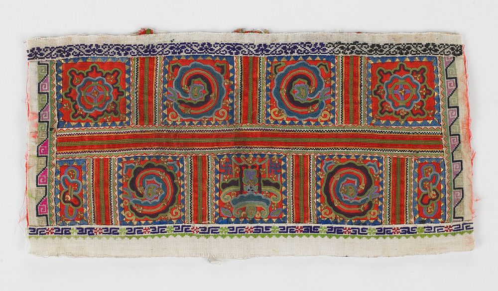 Sleeve Panel, silk, cotton, metal, embroidery. Original from the Minneapolis Institute of Art.