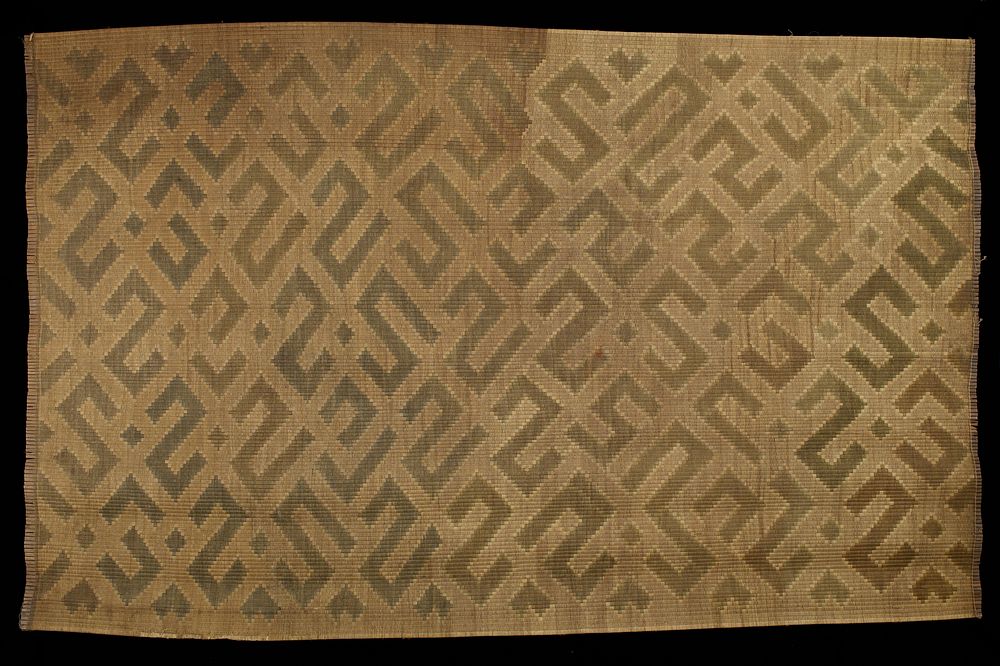 woven raffia, natural substances. Original from the Minneapolis Institute of Art.
