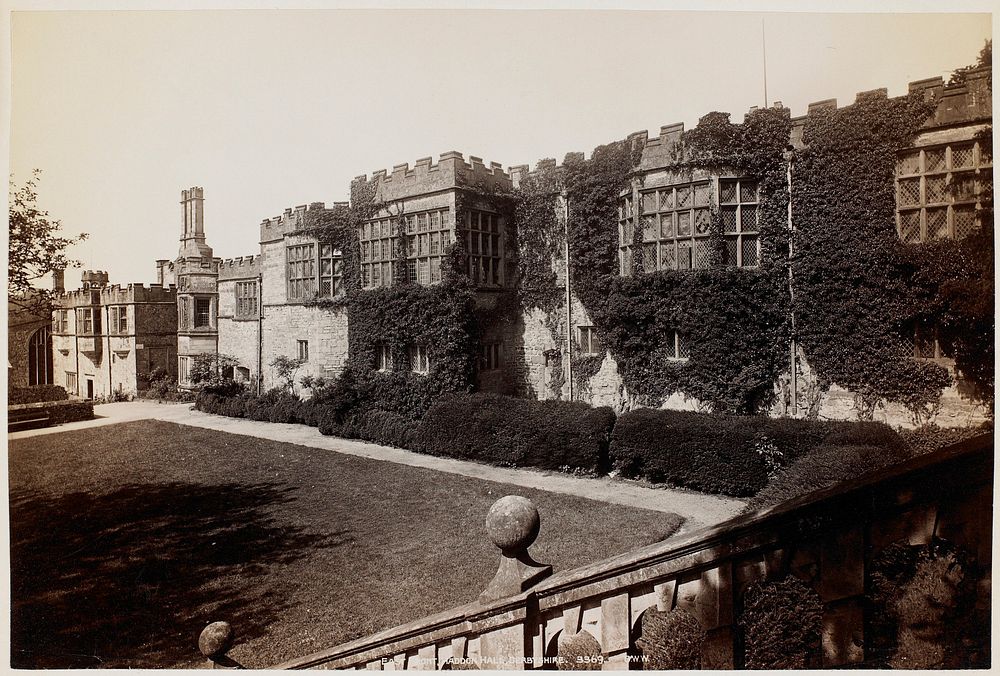 East Front, Haddon Hall, Derbyshire, England. Original from the Minneapolis Institute of Art.