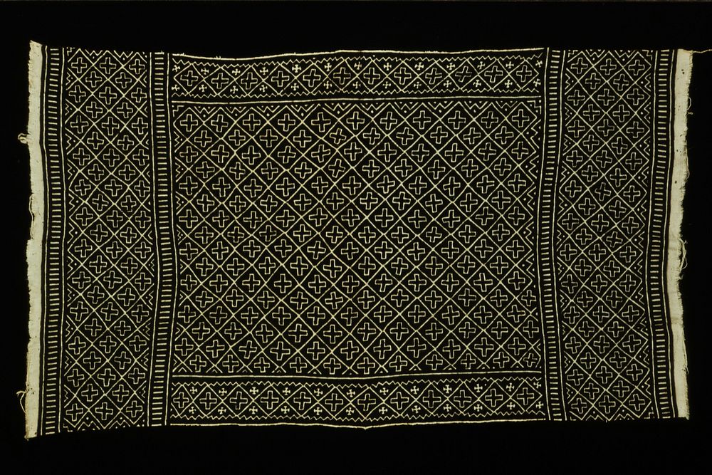 mudcloth skirt; design: Saa ni kili (body of the serpent coiled around her eggs.). Original from the Minneapolis Institute…