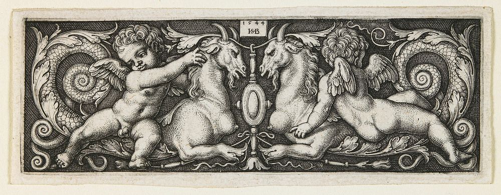 Ornament with Two Genii Riding on Two Chimeras. Original from the Minneapolis Institute of Art.