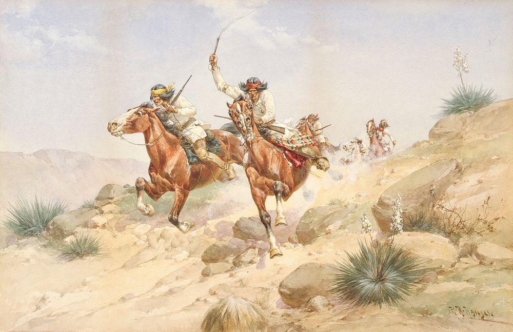 Apache Indians on Horseback. Original from the Minneapolis Institute of Art.