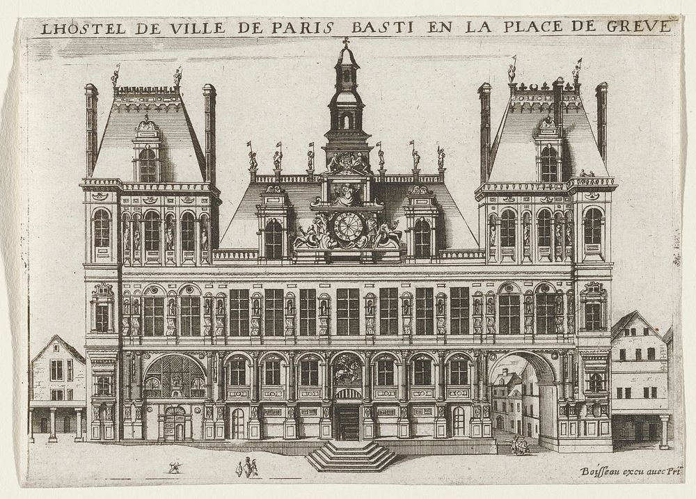 L'Hostel de Ville de Paris, Basti en la Place de Greve. Original from the Minneapolis Institute of Art.