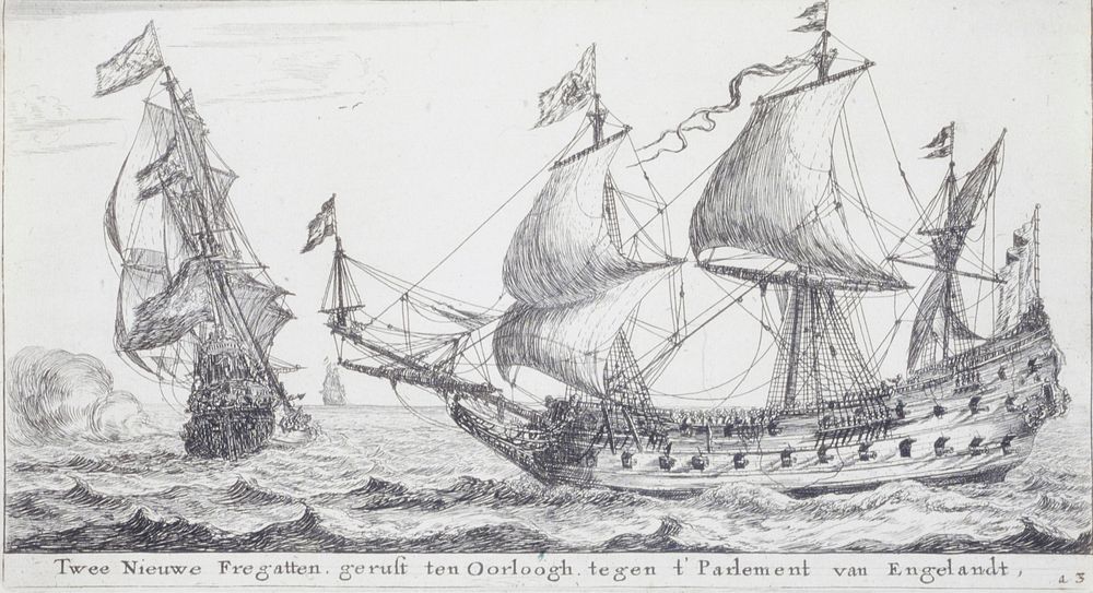 Twe Nieuwe Fregatten, gerust ten Oorloogh, tegen t'Parlement van Engelandt. Original from the Minneapolis Institute of Art.
