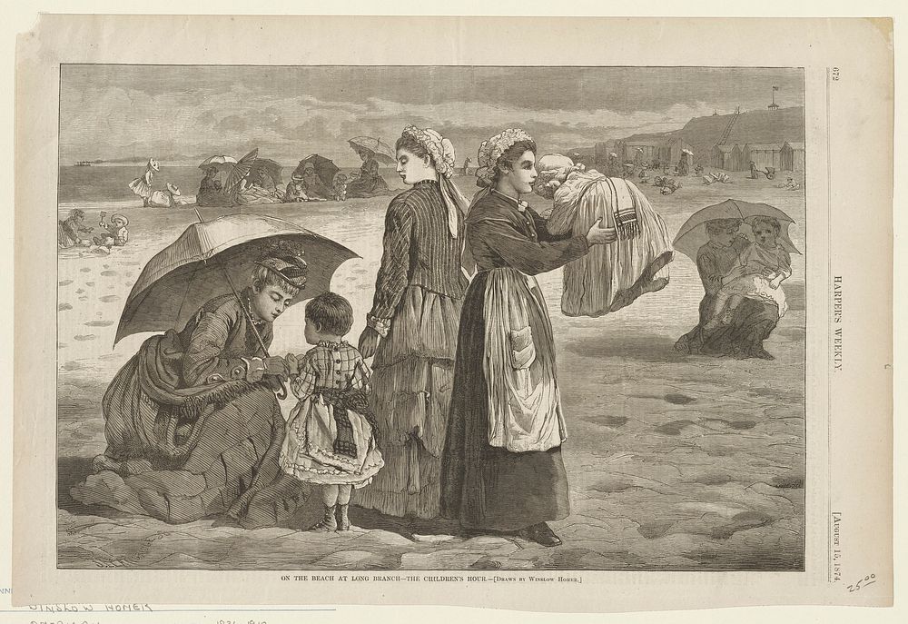 On the Beach at Long Branch--The Children's Hour. Original from the Minneapolis Institute of Art.