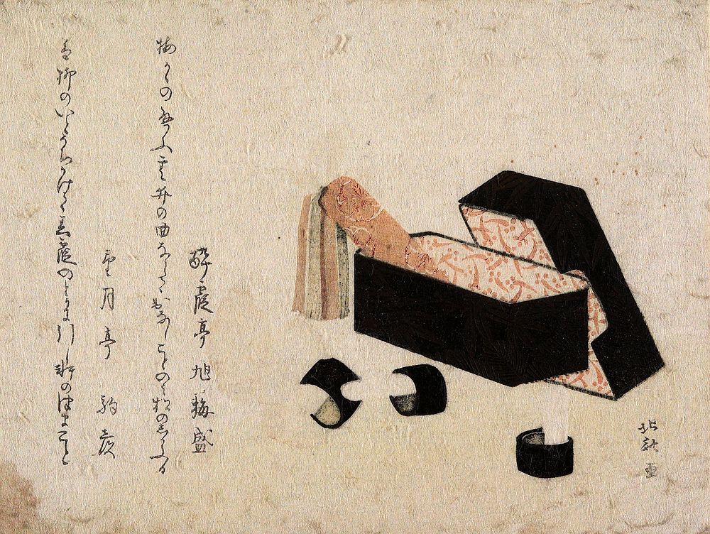 Black Lacquer Box with Koto Strikers. Original from the Minneapolis Institute of Art.