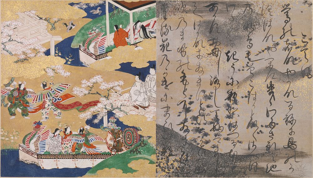 Album leaf from Chapter 24 of The Tale of the Genji and accompanying calligraphy. Original from the Minneapolis Institute of…