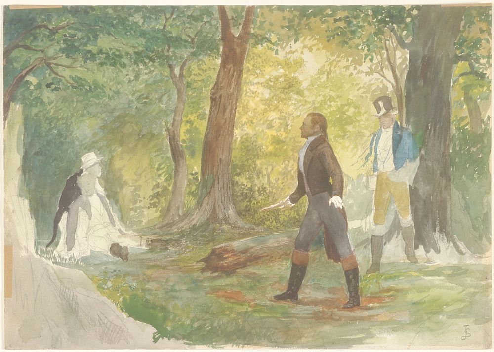 Study for the Duel of Burr and Hamilton. Original from the Minneapolis Institute of Art.