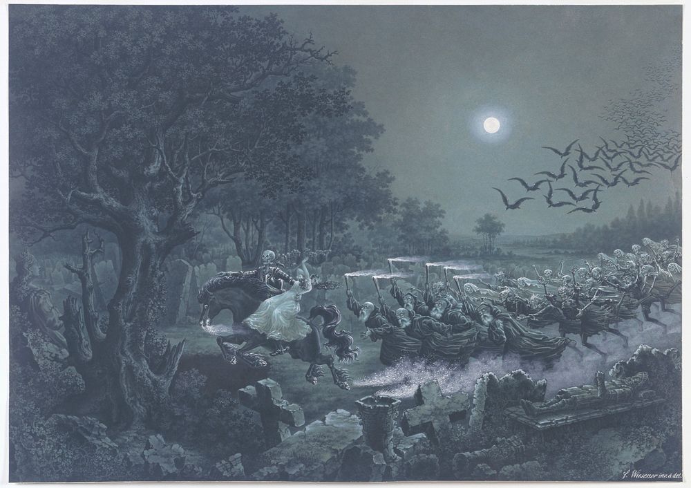 Illustration for Gottfried Burger's ballad, 'Lenore'. Original from the Minneapolis Institute of Art.
