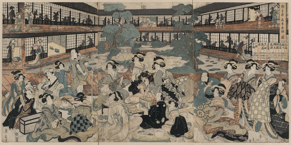 Shin yoshiwara ōgiya zashiki no zu. Original from the Library of Congress.