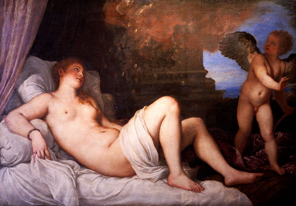 Italiano: Danae, (olio su tela, cm 118,5 x 170), Napoli Museo di Capodimonte (inv. Q 134).