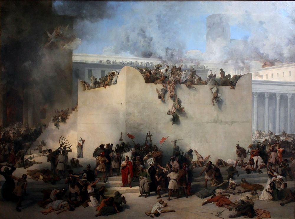 Francesco Hayez  (1791–1882)   Destruction of the jewish temple in Jerusalem.Origin: acquired in 1868 by a donation of his…