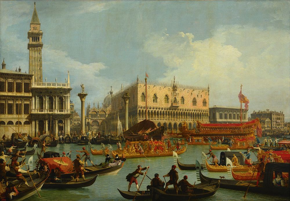 Canaletto - Bucentaur's return to the pier by the Palazzo Ducale - Google Art Project