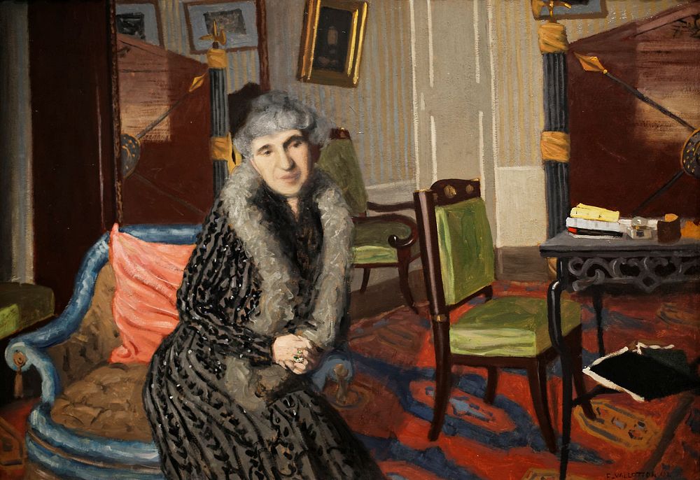 Painting showing the wife of an art dealer in Paris, Alexandre Bernheim. She was also the artist's mother-in-law.