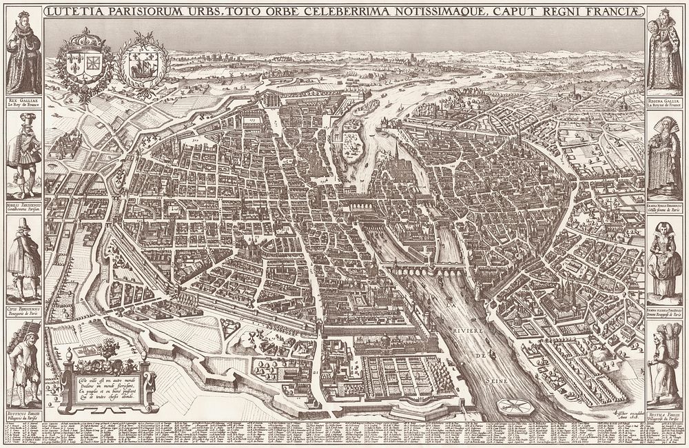 Map of the city of Paris. Scale: ca. 1:2.000.